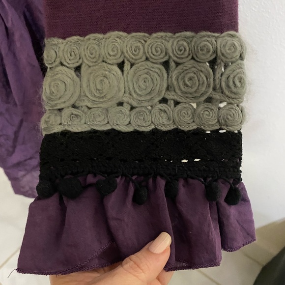Bohemian Purple Embellished Short Casual Dress. - Picture 9 of 10